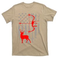 Deer Hunting American Flag Gift Bow Cool Hunting Gift For Hunters T-Shirt