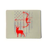 Deer Hunting American Flag Gift Bow Cool Hunting Gift For Hunters Mousepad