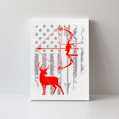 Deer Hunting American Flag Gift Bow Cool Hunting Gift For Hunters Canvas