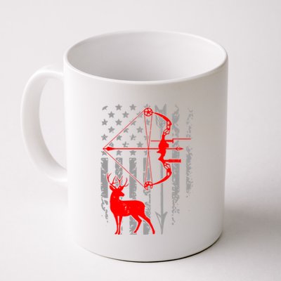 Deer Hunting American Flag Gift Bow Cool Hunting Gift For Hunters Coffee Mug