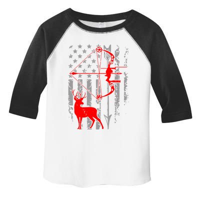 Deer Hunting American Flag Gift Bow Cool Hunting Gift For Hunters Toddler Fine Jersey T-Shirt