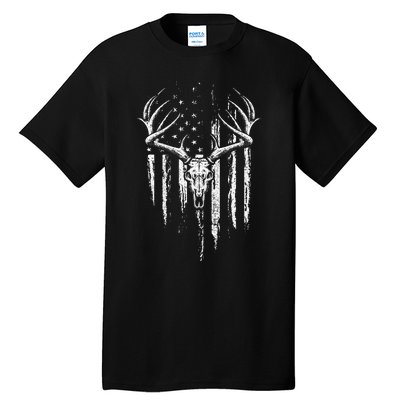 Deer Hunting American Flag Bowhunting Whitetail Bow Hunter Tall T-Shirt