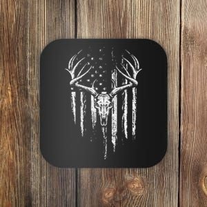 Deer Hunting American Flag Bowhunting Whitetail Bow Hunter Coaster