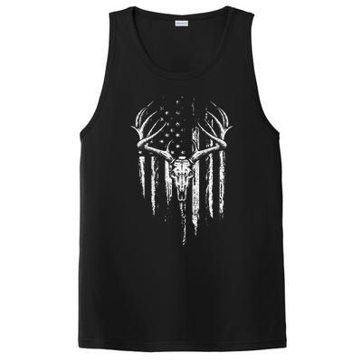 Deer Hunting American Flag Bowhunting Whitetail Bow Hunter PosiCharge Competitor Tank