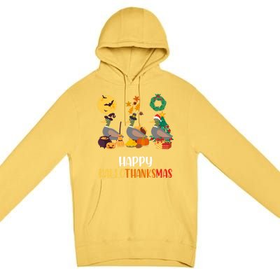 Duck Halloween And Merry Christmas Happy Hallothanksmas Meaningful Gift Premium Pullover Hoodie