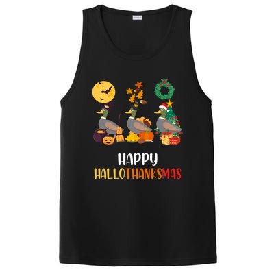 Duck Halloween And Merry Christmas Happy Hallothanksmas Meaningful Gift PosiCharge Competitor Tank