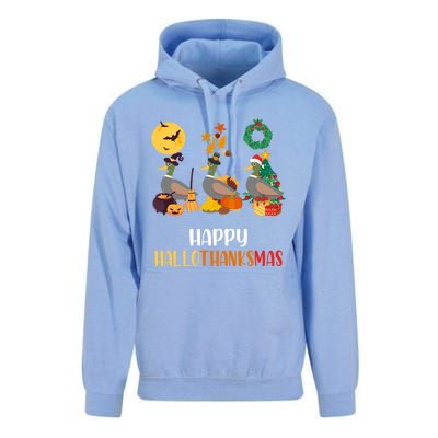 Duck Halloween And Merry Christmas Happy Hallothanksmas Meaningful Gift Unisex Surf Hoodie