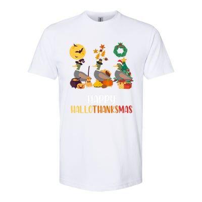 Duck Halloween And Merry Christmas Happy Hallothanksmas Meaningful Gift Softstyle CVC T-Shirt