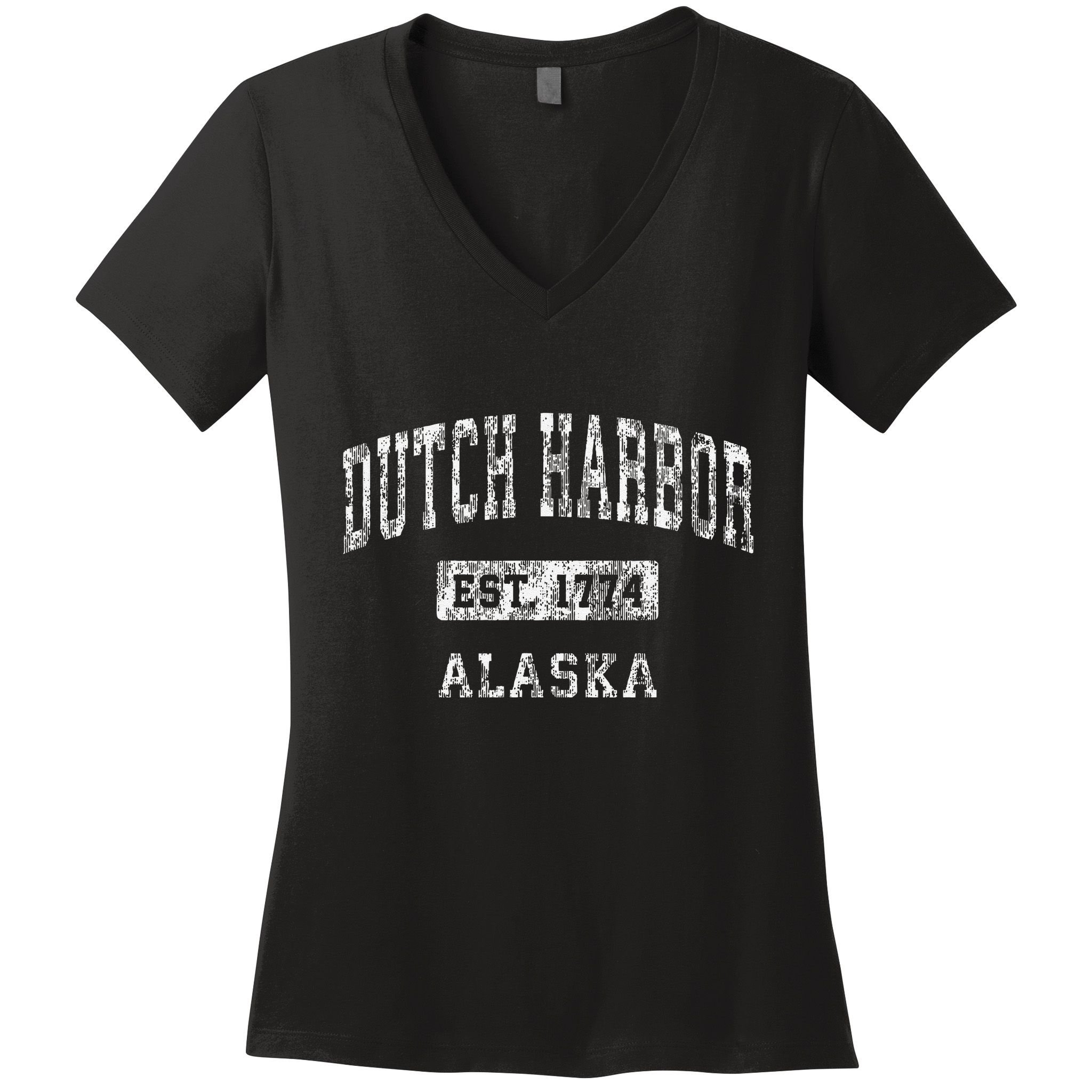 Dutch Harbor Alaska Ak Vintage Established Women's V-Neck T-Shirt