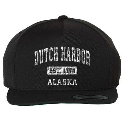 Dutch Harbor Alaska Ak Vintage Established Wool Snapback Cap