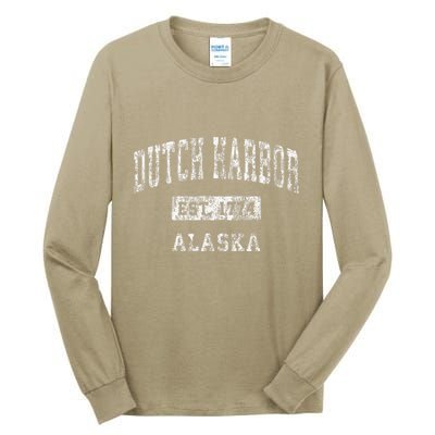Dutch Harbor Alaska Ak Vintage Established Tall Long Sleeve T-Shirt