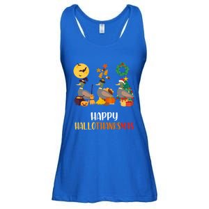 Duck Halloween And Merry Christmas Happy Hallothanksmas Gift Ladies Essential Flowy Tank