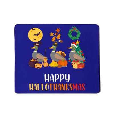 Duck Halloween And Merry Christmas Happy Hallothanksmas Gift Mousepad