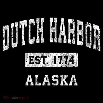 Dutch Harbor Alaska Ak Vintage Established Sports T-Shirt