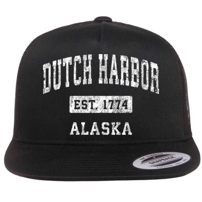 Dutch Harbor Alaska Ak Vintage Established Sports Flatbill Hat