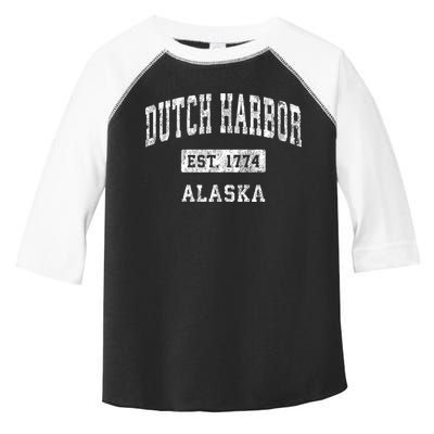 Dutch Harbor Alaska Ak Vintage Established Sports Toddler Fine Jersey T-Shirt