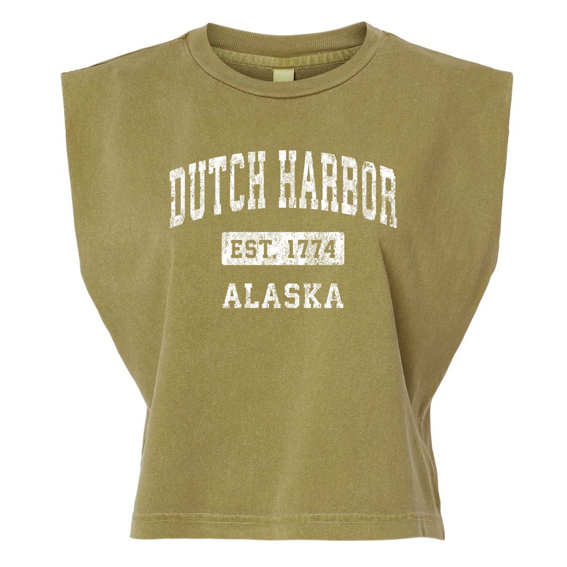 Dutch Harbor Alaska Ak Vintage Established Sports Garment-Dyed Women's Muscle Tee