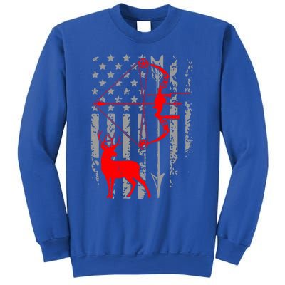 Deer Hunting American Flag Bow Hunting Patriotic Hunters Gift Sweatshirt