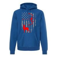 Deer Hunting American Flag Bow Hunting Patriotic Hunters Gift Premium Hoodie