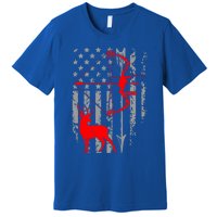 Deer Hunting American Flag Bow Hunting Patriotic Hunters Gift Premium T-Shirt