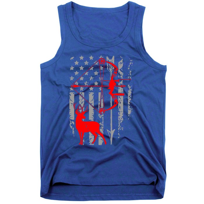 Deer Hunting American Flag Bow Hunting Patriotic Hunters Gift Tank Top