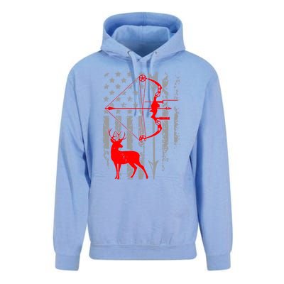 Deer Hunting American Flag Bow Hunting Patriotic Hunters Gift Unisex Surf Hoodie