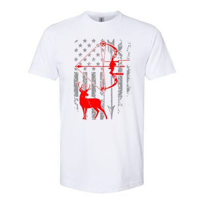 Deer Hunting American Flag Bow Hunting Patriotic Hunters Gift Softstyle CVC T-Shirt