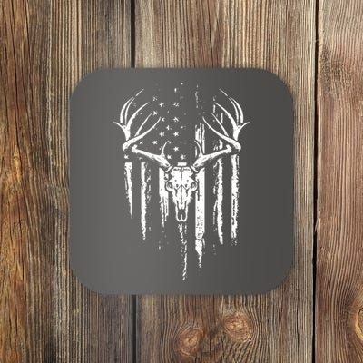 Deer Hunting American Flag Bowhunting Whitetail Bow Hunter Coaster