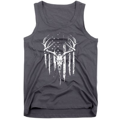 Deer Hunting American Flag Bowhunting Whitetail Bow Hunter Tank Top