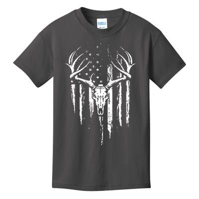 Deer Hunting American Flag Bowhunting Whitetail Bow Hunter Kids T-Shirt