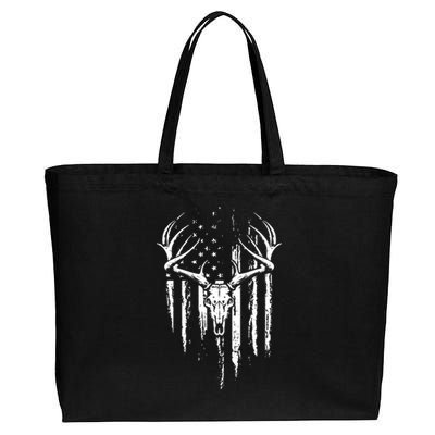 Deer Hunting American Flag Bowhunting Whitetail Bow Hunter Cotton Canvas Jumbo Tote