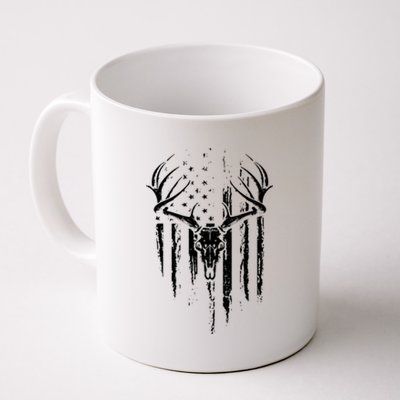 Deer Hunting American Flag Bowhunting Whitetail Bow Hunter Coffee Mug