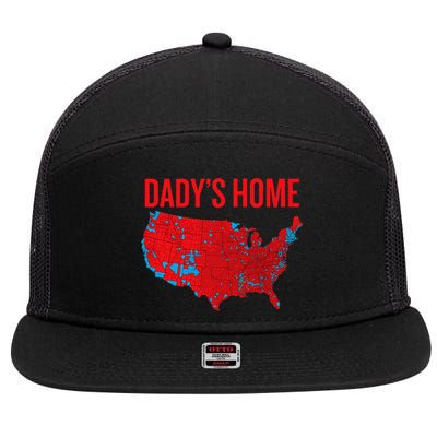 DaddyS Home Accurate Map Of 2024 Election Results Graphic 7 Panel Mesh Trucker Snapback Hat