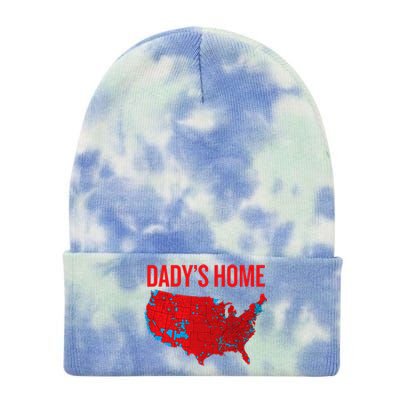 DaddyS Home Accurate Map Of 2024 Election Results Graphic Tie Dye 12in Knit Beanie