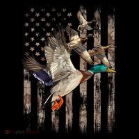 Duck Hunter American Flag Waterfowl Hunting Camouflage Tall T-Shirt