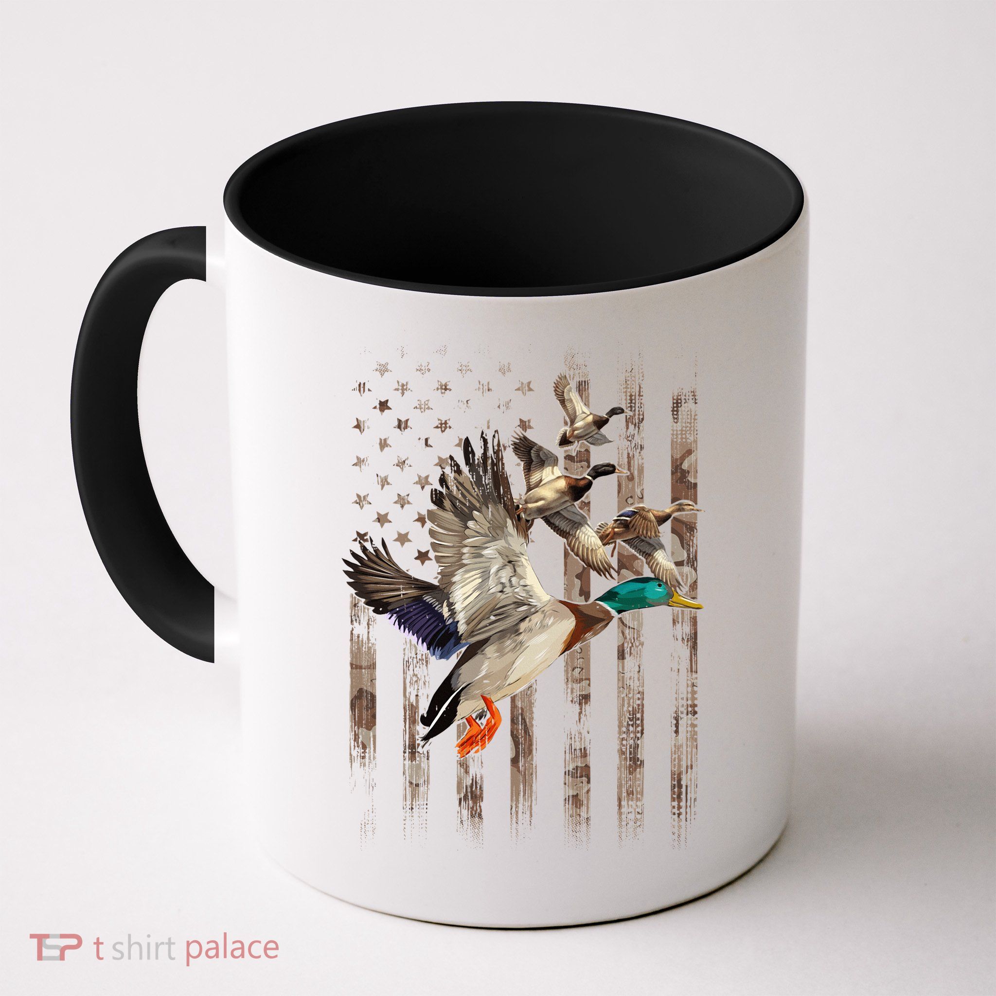 Duck Hunter American Flag Waterfowl Hunting Camouflage Mug