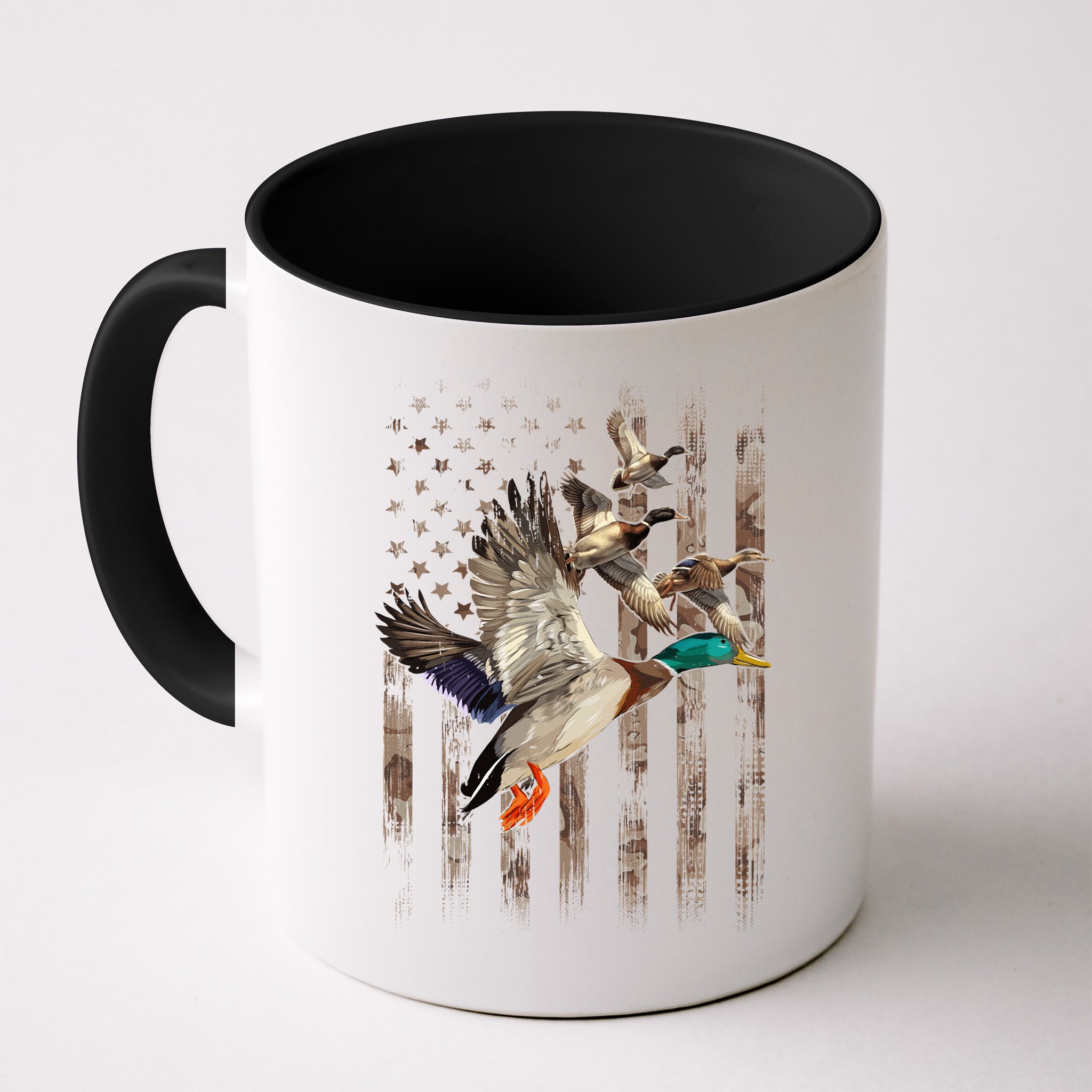 Duck Hunter American Flag Waterfowl Hunting Camouflage Mug