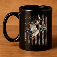Duck Hunter American Flag Waterfowl Hunting Camouflage 11oz C Handle Ceramic Mug