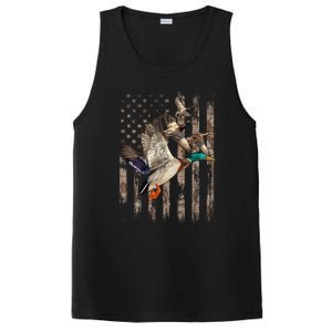 Duck Hunter American Flag Waterfowl Hunting Camouflage PosiCharge Competitor Tank