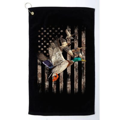 Duck Hunter American Flag Waterfowl Hunting Camouflage Golf Towel