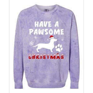 Dachshund Have A Pawsome Christmas Gift Colorblast Crewneck Sweatshirt