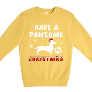 Dachshund Have A Pawsome Christmas Gift Premium Crewneck Sweatshirt