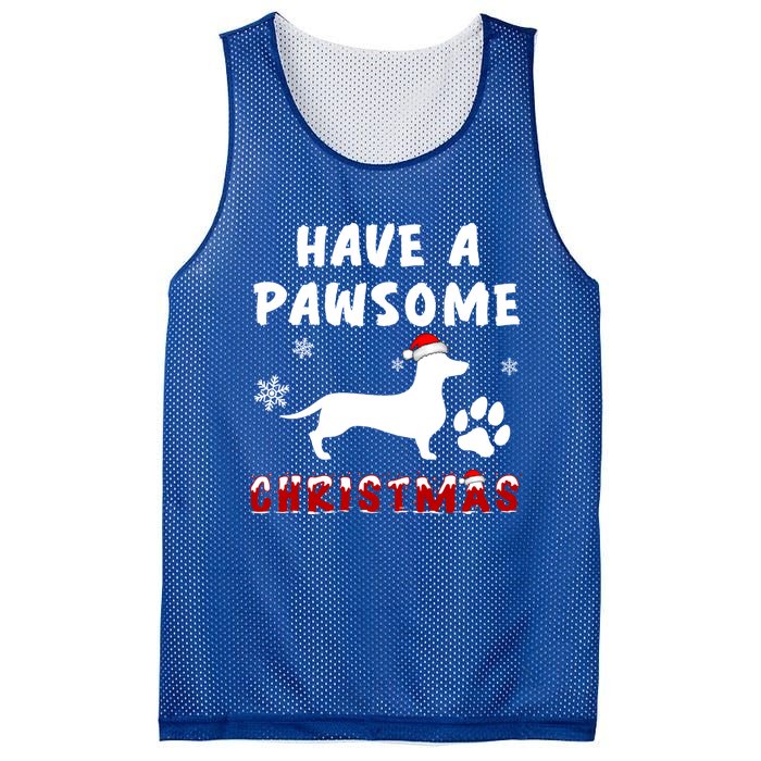 Dachshund Have A Pawsome Christmas Gift Mesh Reversible Basketball Jersey Tank