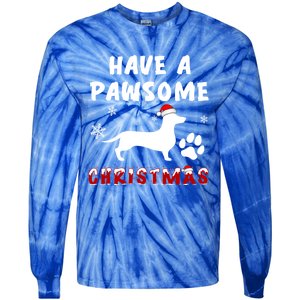 Dachshund Have A Pawsome Christmas Gift Tie-Dye Long Sleeve Shirt