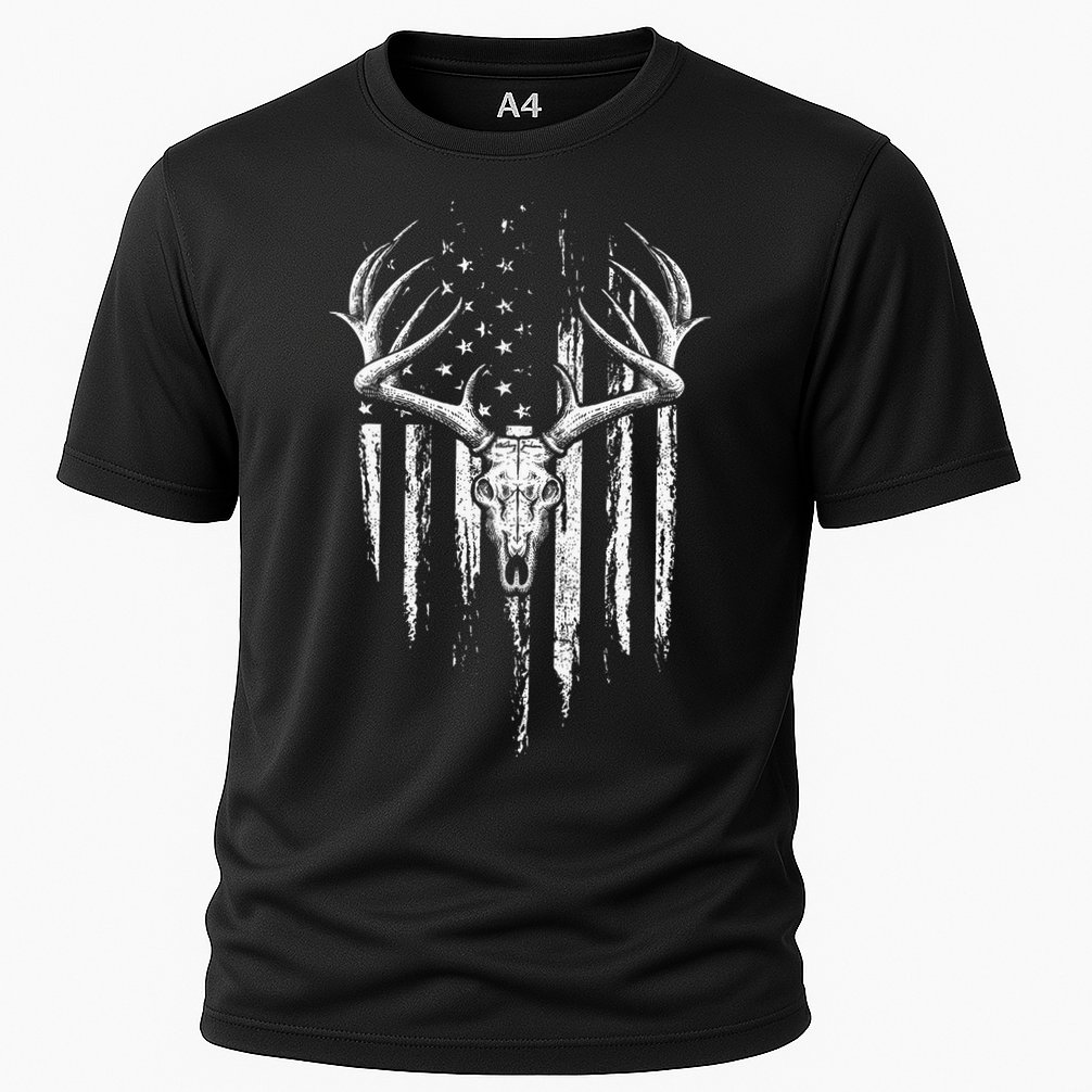 Deer Hunting American Flag Bowhunting Whitetail Bow Hunter Cooling Performance Crew T-Shirt