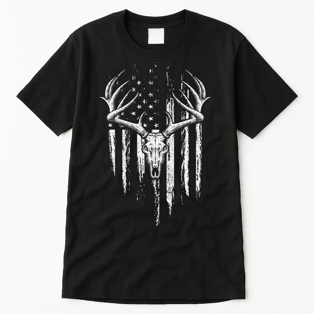 Deer Hunting American Flag Bowhunting Whitetail Bow Hunter Tall T-Shirt