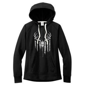 Deer Hunting American Flag Bowhunting Whitetail Bow Hunter Women's Fleece Hoodie