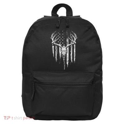 Deer Hunting American Flag Bowhunting Whitetail Bow Hunter 16 in Basic Backpack