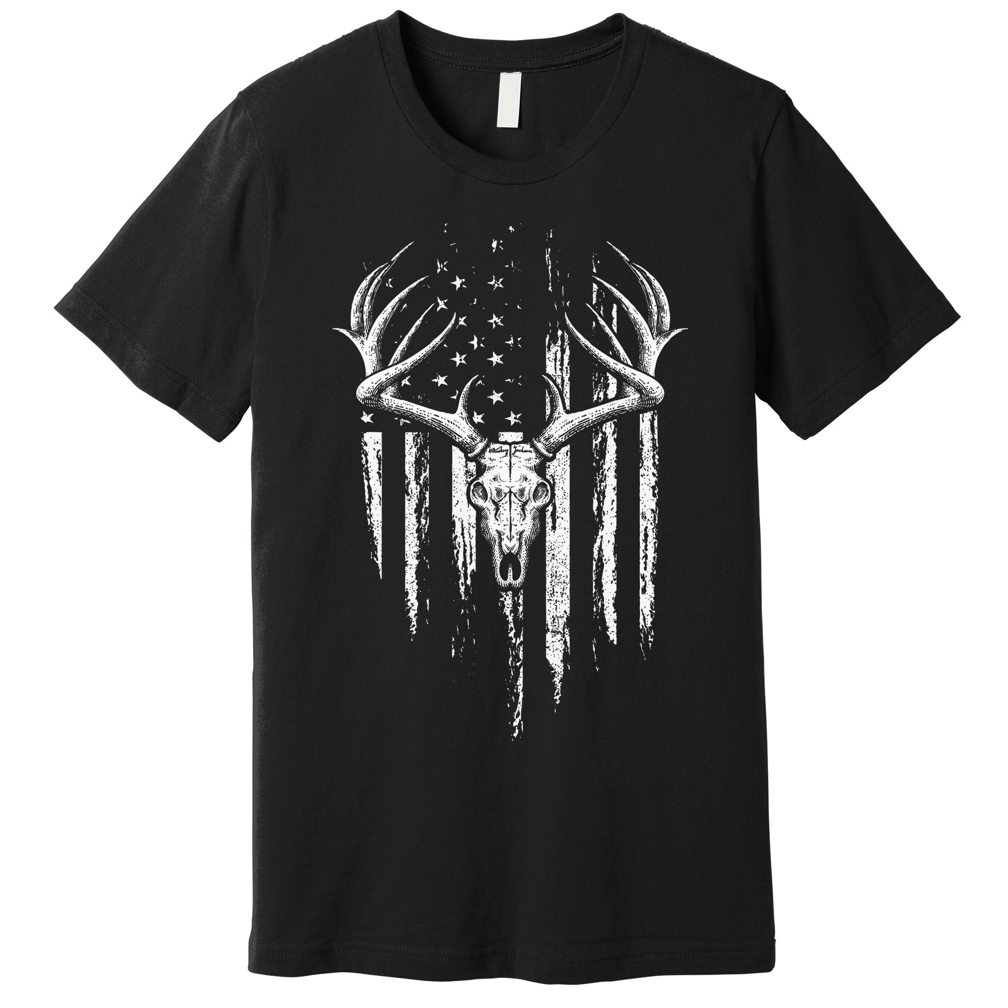 Deer Hunting American Flag Bowhunting Whitetail Bow Hunter Premium T-Shirt
