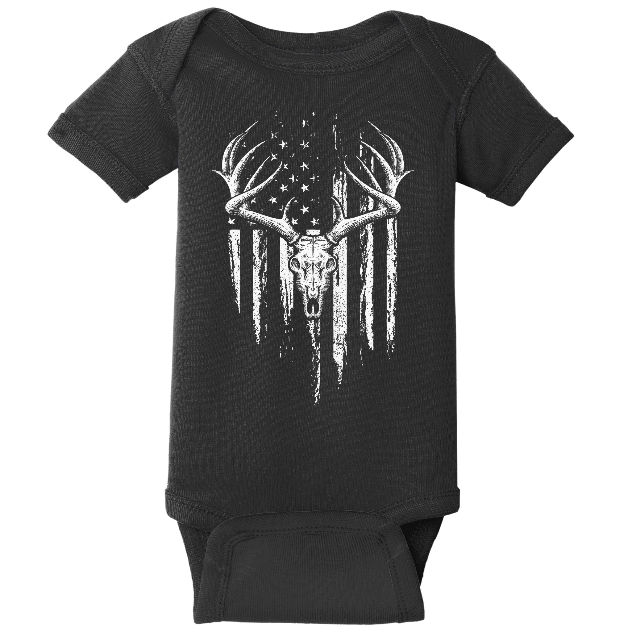 Deer Hunting American Flag Bowhunting Whitetail Bow Hunter Baby Bodysuit